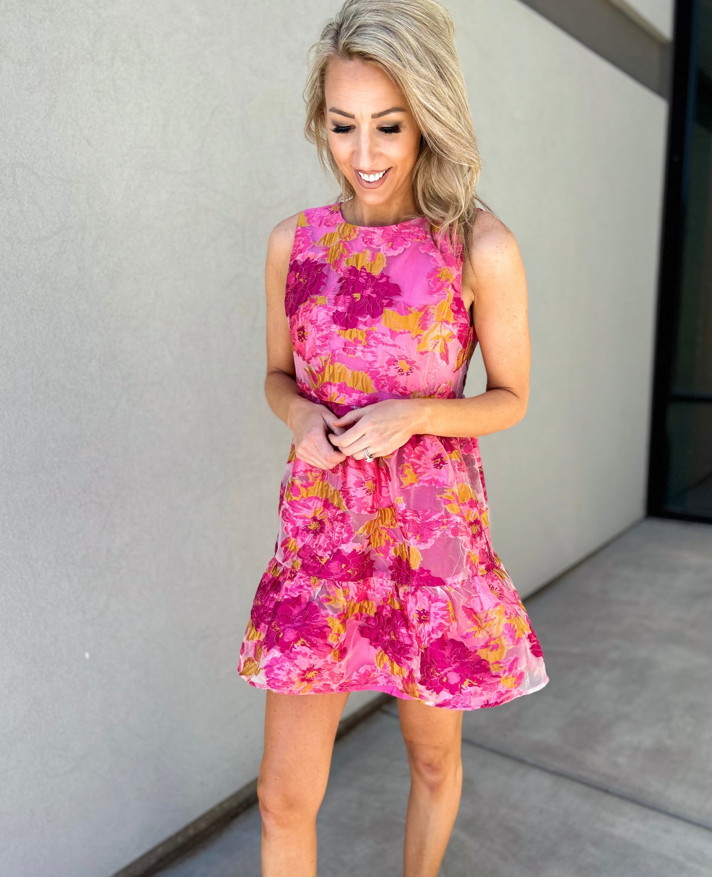 Francine Textured Floral Dress