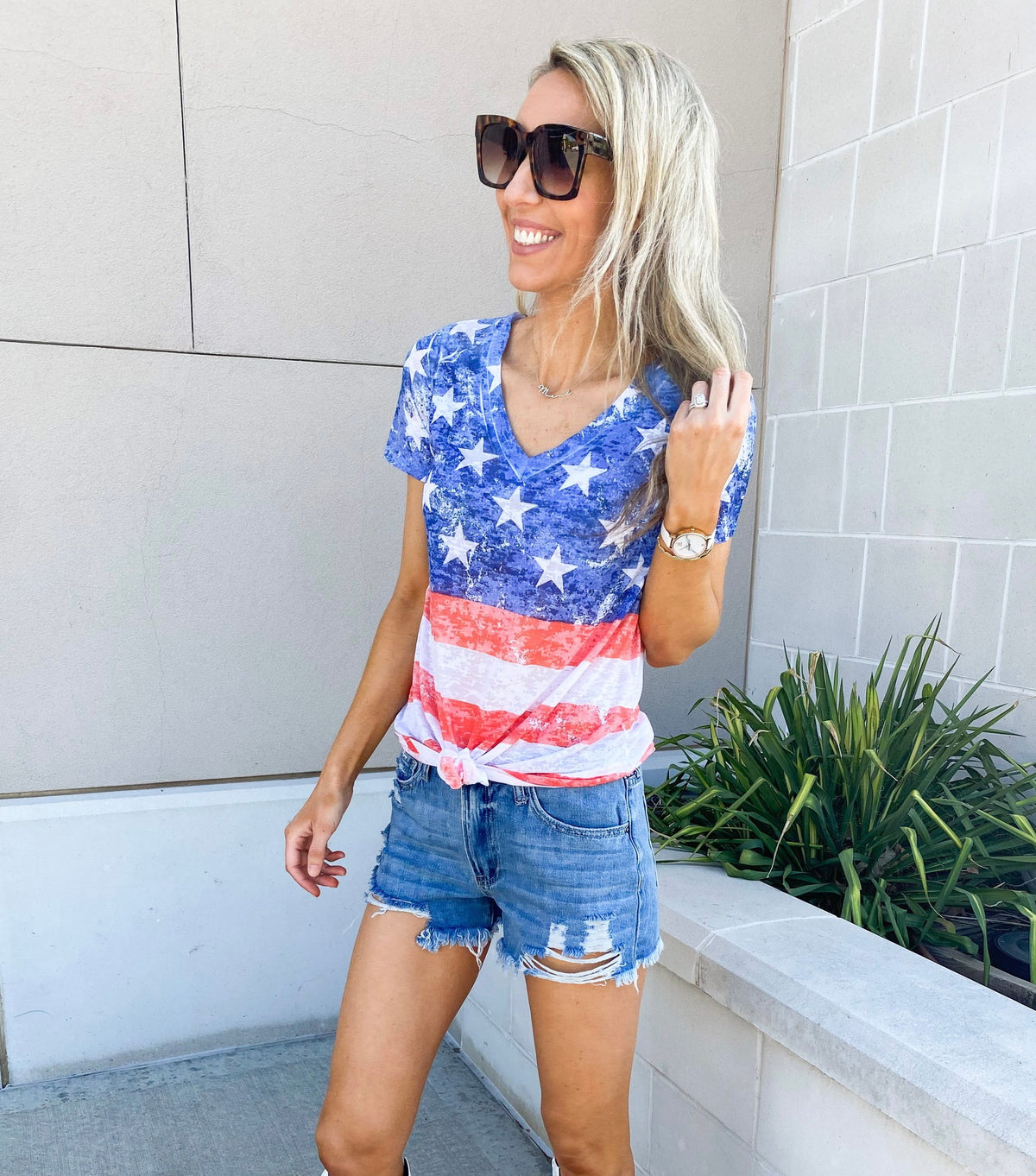 American Flag Burnout Tee