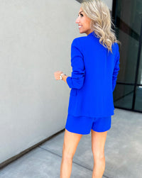 Ella Floral Lined Blazer (Neon Blue)