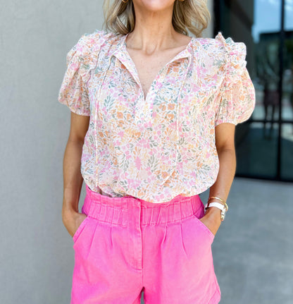 Shelby Ruffle Floral Top