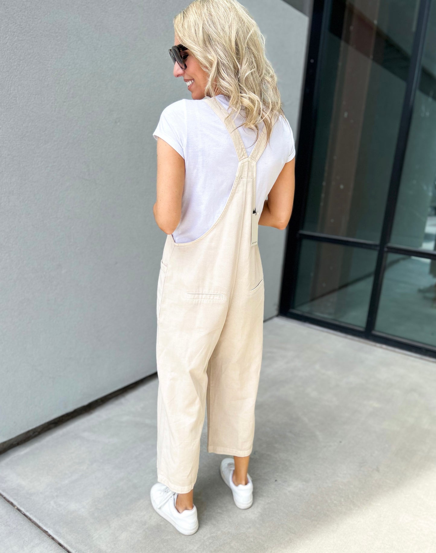 Evy Denim Overalls (Oatmeal)