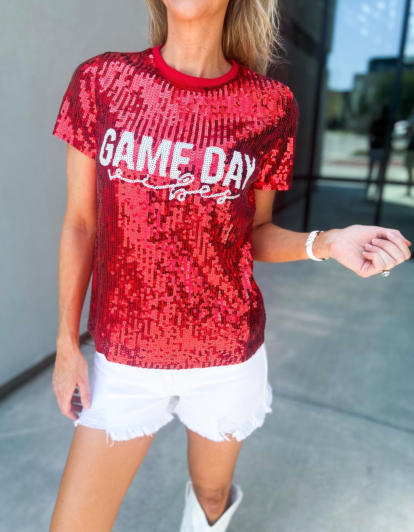 Game Day Vibes Sequin Top