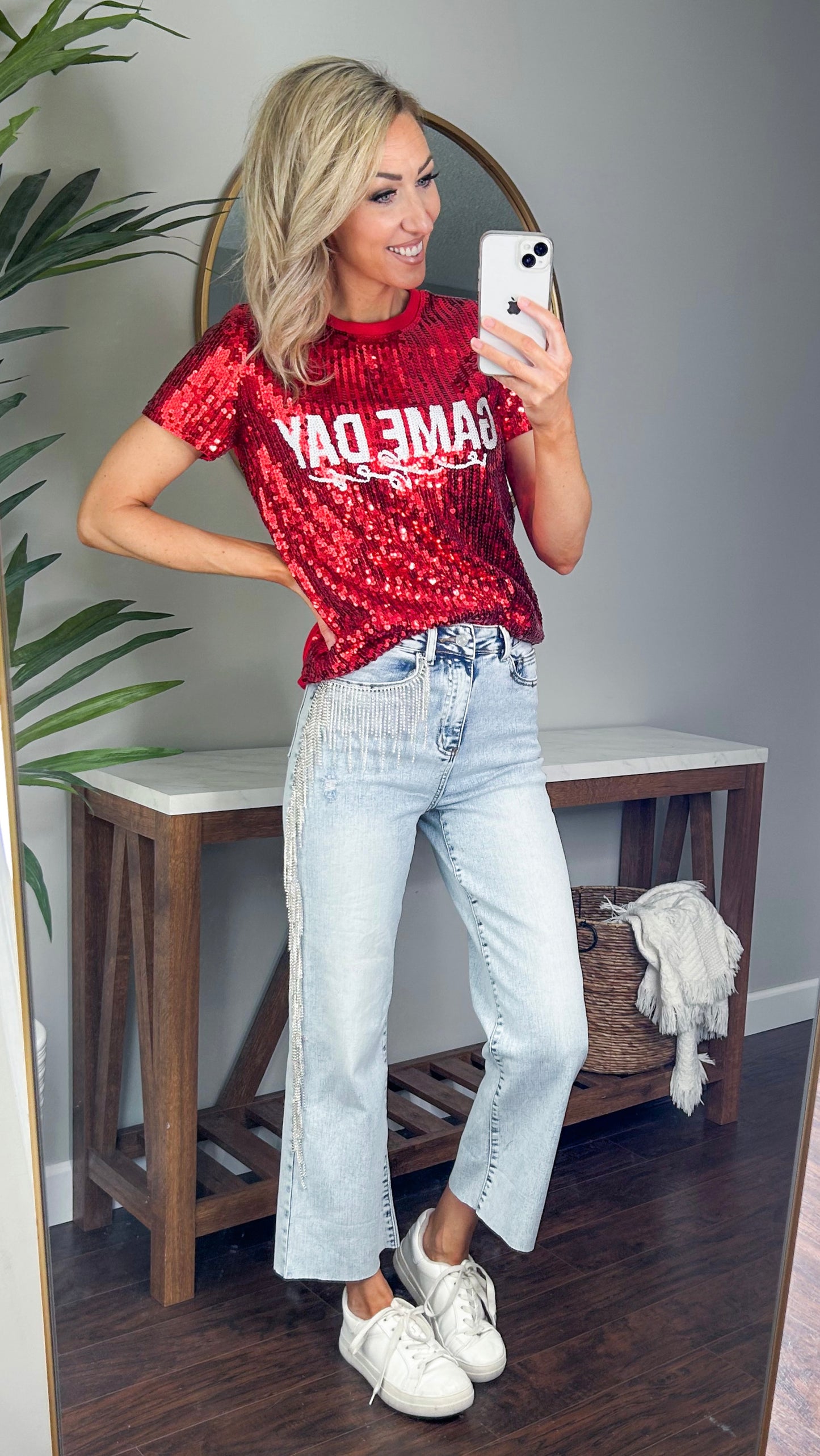 Game Day Vibes Sequin Top