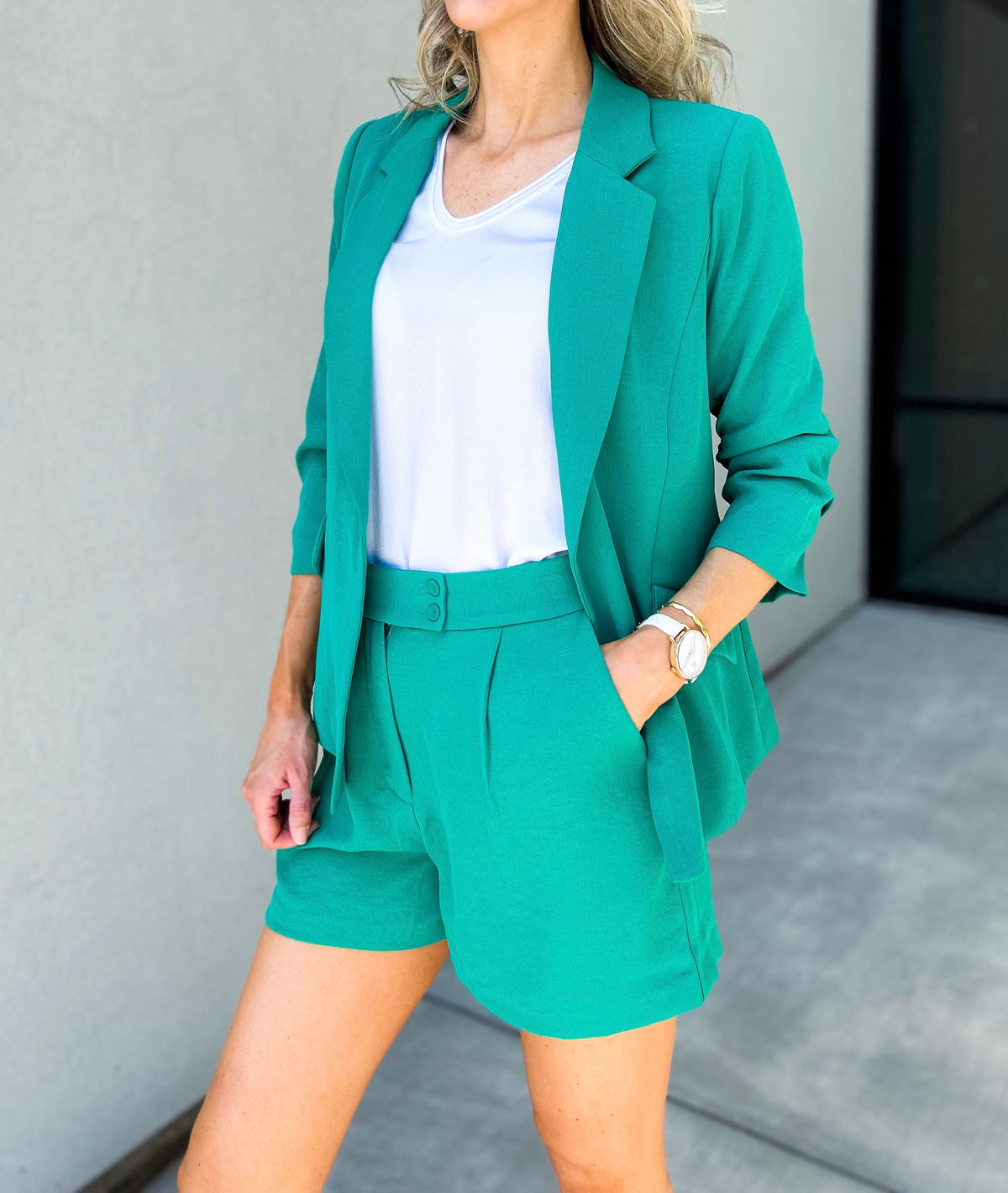 Demi Floral Lined Blazer (Green)