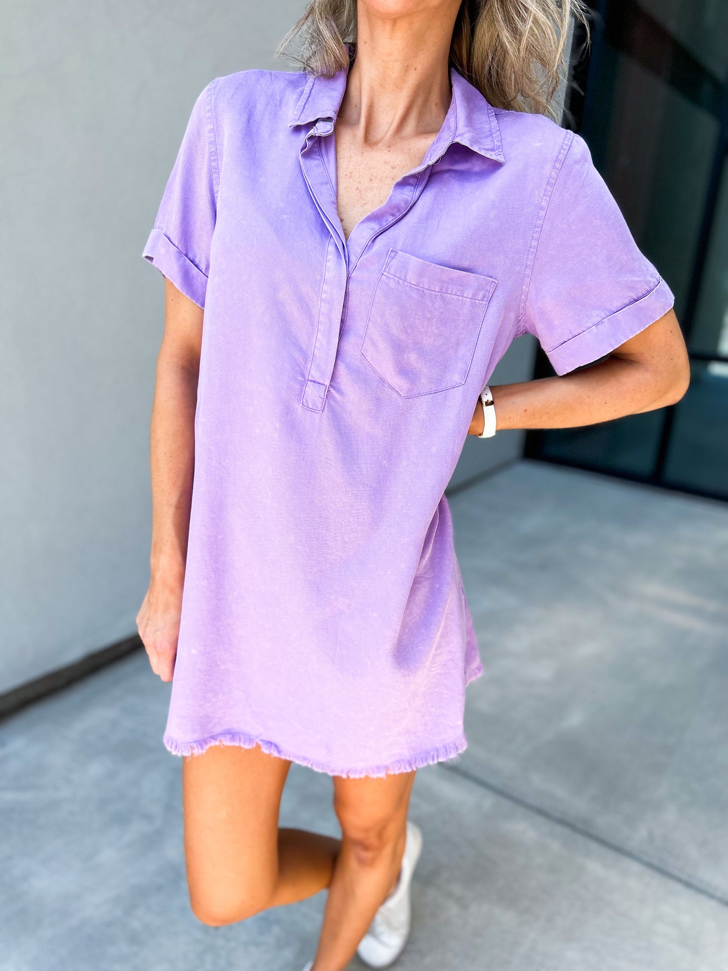 Deja Denim T-Shirt Dress (Purple)