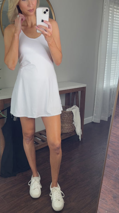 Sadei Tennis Skort Dress (White)