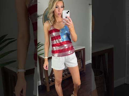 Red White and Boujee Sequin Tank