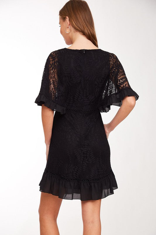 All to Myself Lace Bat Wing Dress