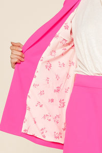 Ella Floral Lined Blazer (Ultra Pink)