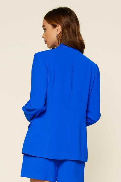 Ella Floral Lined Blazer (Neon Blue)