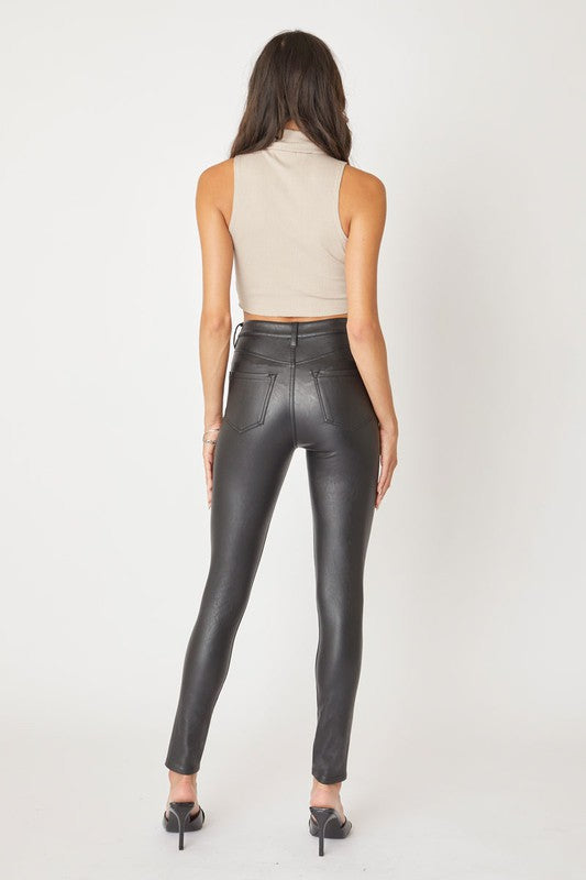 Look Skinny Trousers Leather Trousers High Waisted Skinny Pants