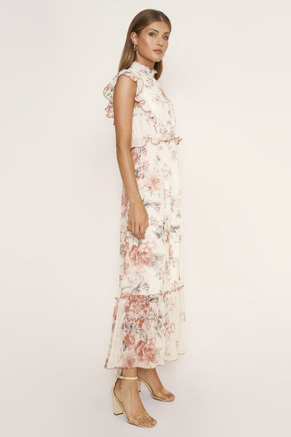 Cleo Ruffle Floral Midi Dress