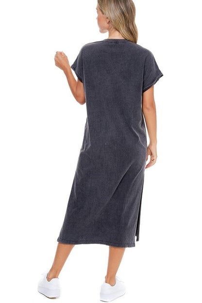 Free Bird T-Shirt Dress (Charcoal)