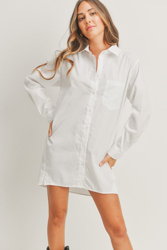 Brenna Button Up Tunic Dress/Cover Up