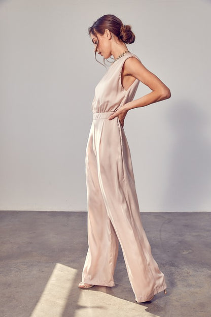 Nisha Shoulder Pad Wide Leg Jumpsuit
