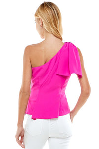 Stand Out One Shoulder Bow Top