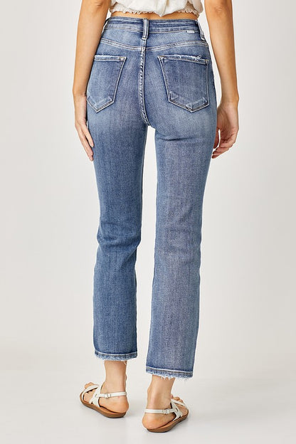 RISEN Britt High Rise Cropped Straight Leg Jeans