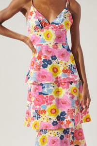 Summersalt Floral Yanni Ruffle Tiered Midi Dress