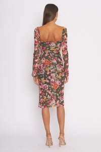 Karyssa Floral Mesh Midi Dress