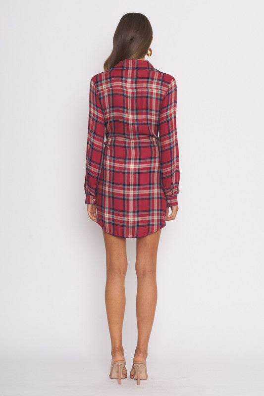 Ellington Plaid Shirt Dress