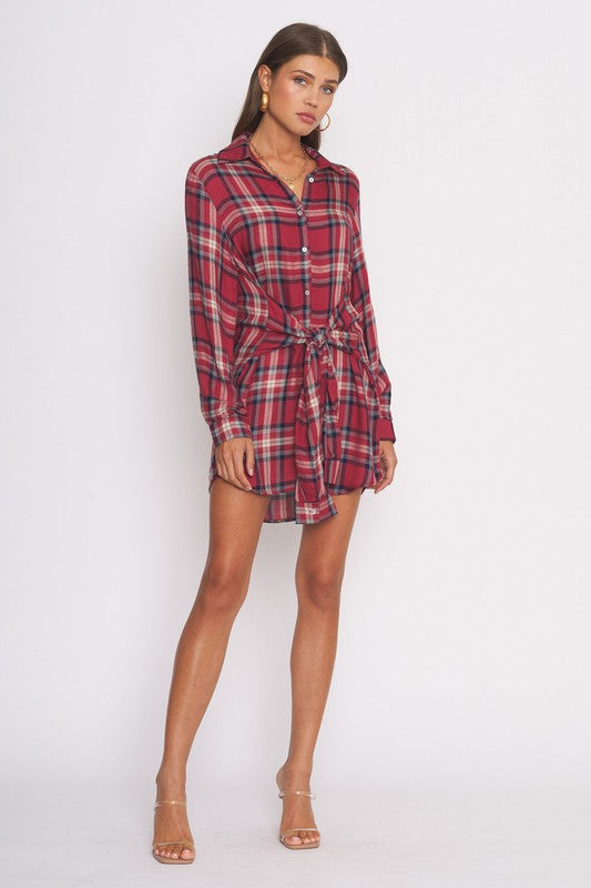 Ellington Plaid Shirt Dress