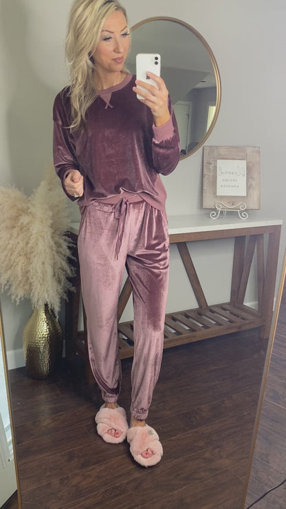 Bevie Velvet Joggers