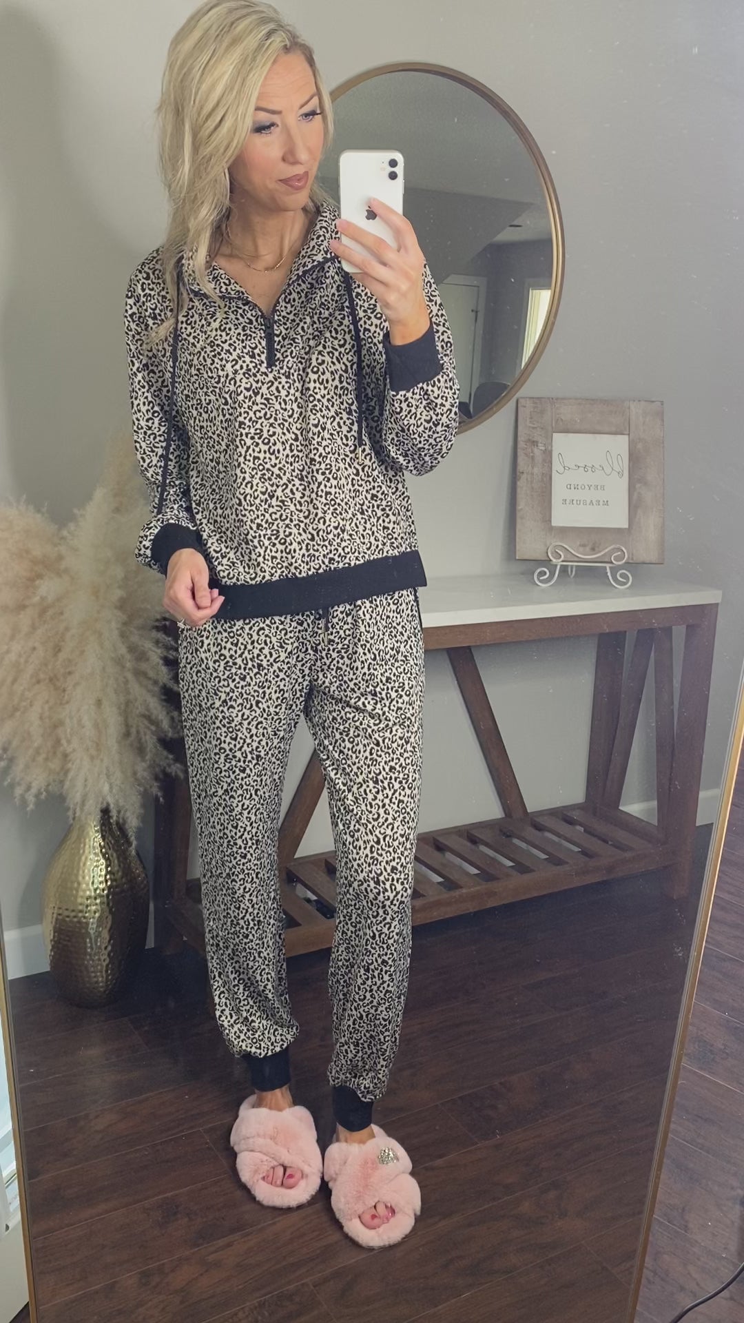 Leopard half deals zip pullover