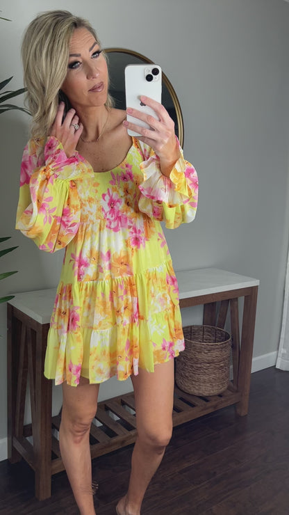 Alyce Long Sleeve Floral Dress