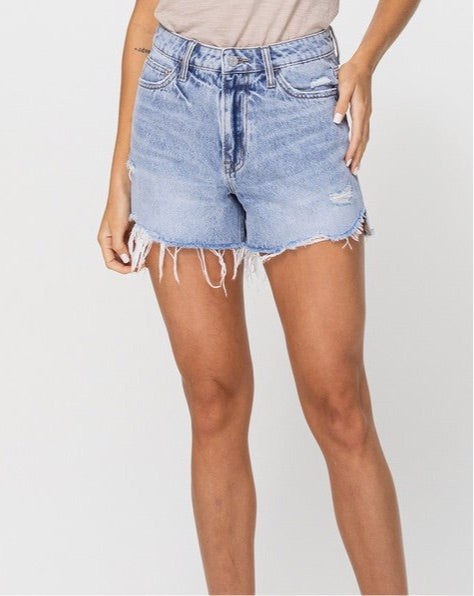 Frayed Casual Denim Shorts for Women Summer Distressed High Waist Jean  Shorts Button Destroyed Stretchy Short Jeans (Light Blue,Large) at Amazon  Women's Clothing store