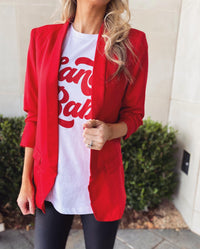 Bonny Boyfriend Blazer (Red)