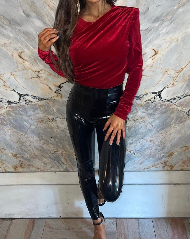 Yasmine Velvet Cropped Top