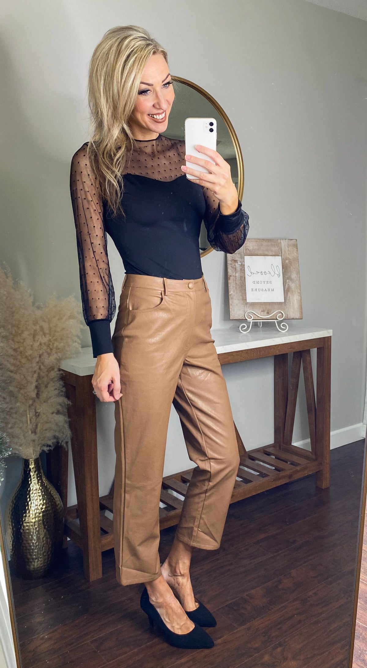 Holmes Faux Leather Straight Leg Pants