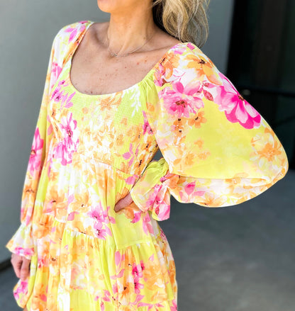Alyce Long Sleeve Floral Dress