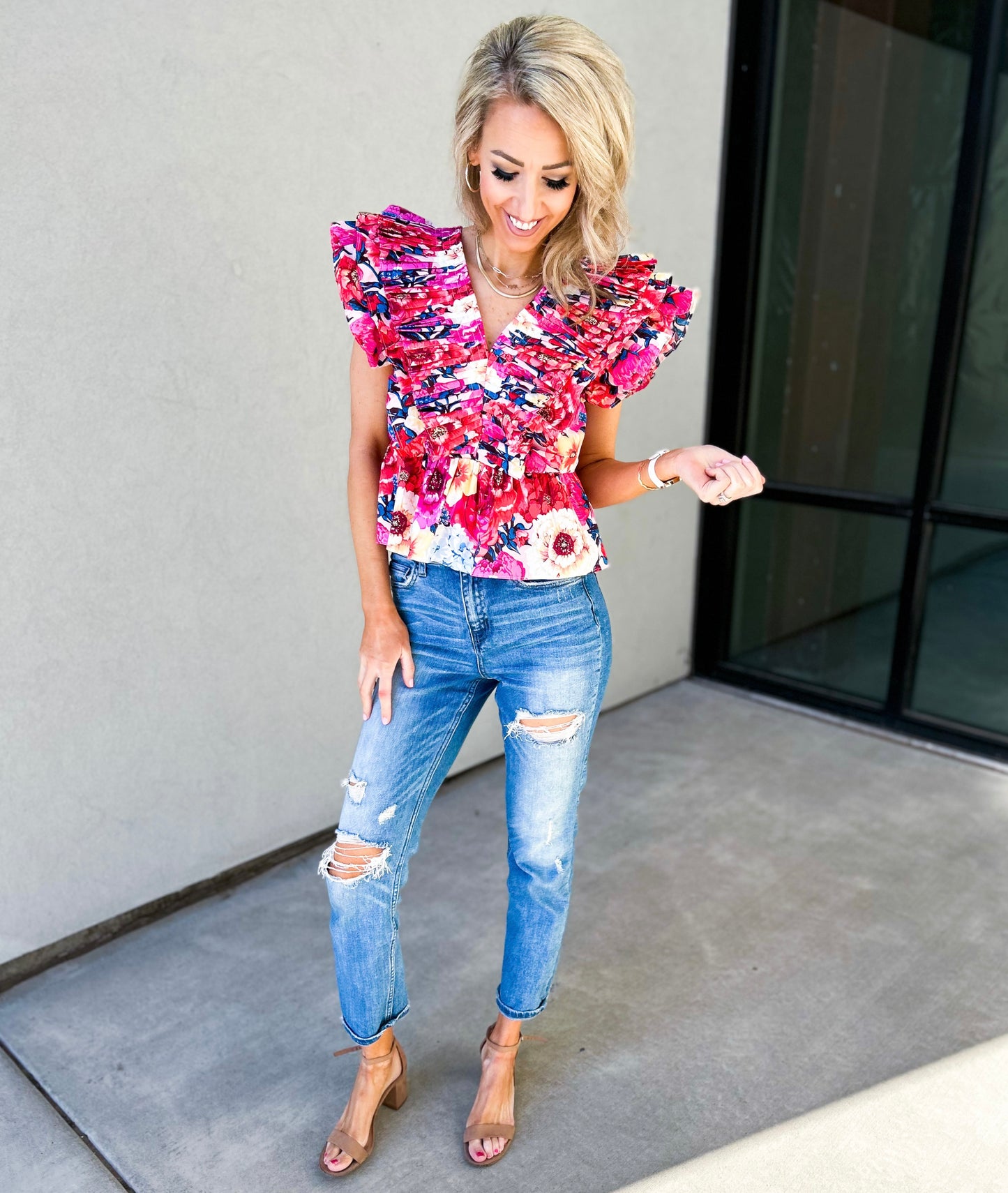 BUDDYLOVE Nia Ruffle Floral Top