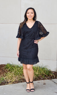 All to Myself Lace Bat Wing Dress