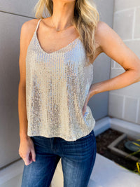 Elaine Sequin Tank (Champagne)