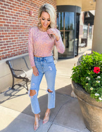 Kassie Long Sleeve Sequin Crop Top