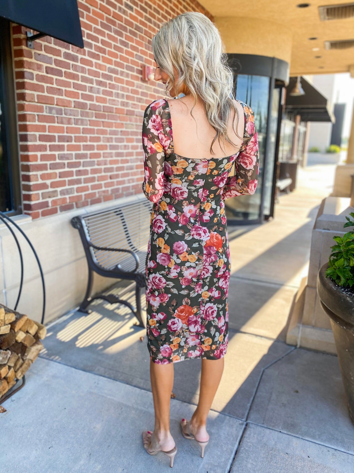 Karyssa Floral Mesh Midi Dress