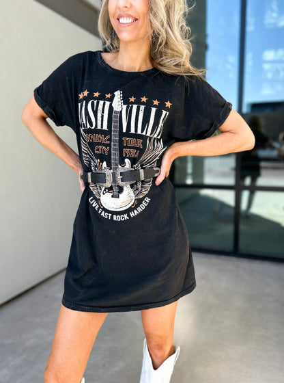 Nashville Music City Oversized T-Shirt Dress