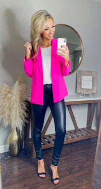 Ella Floral Lined Blazer (Ultra Pink)