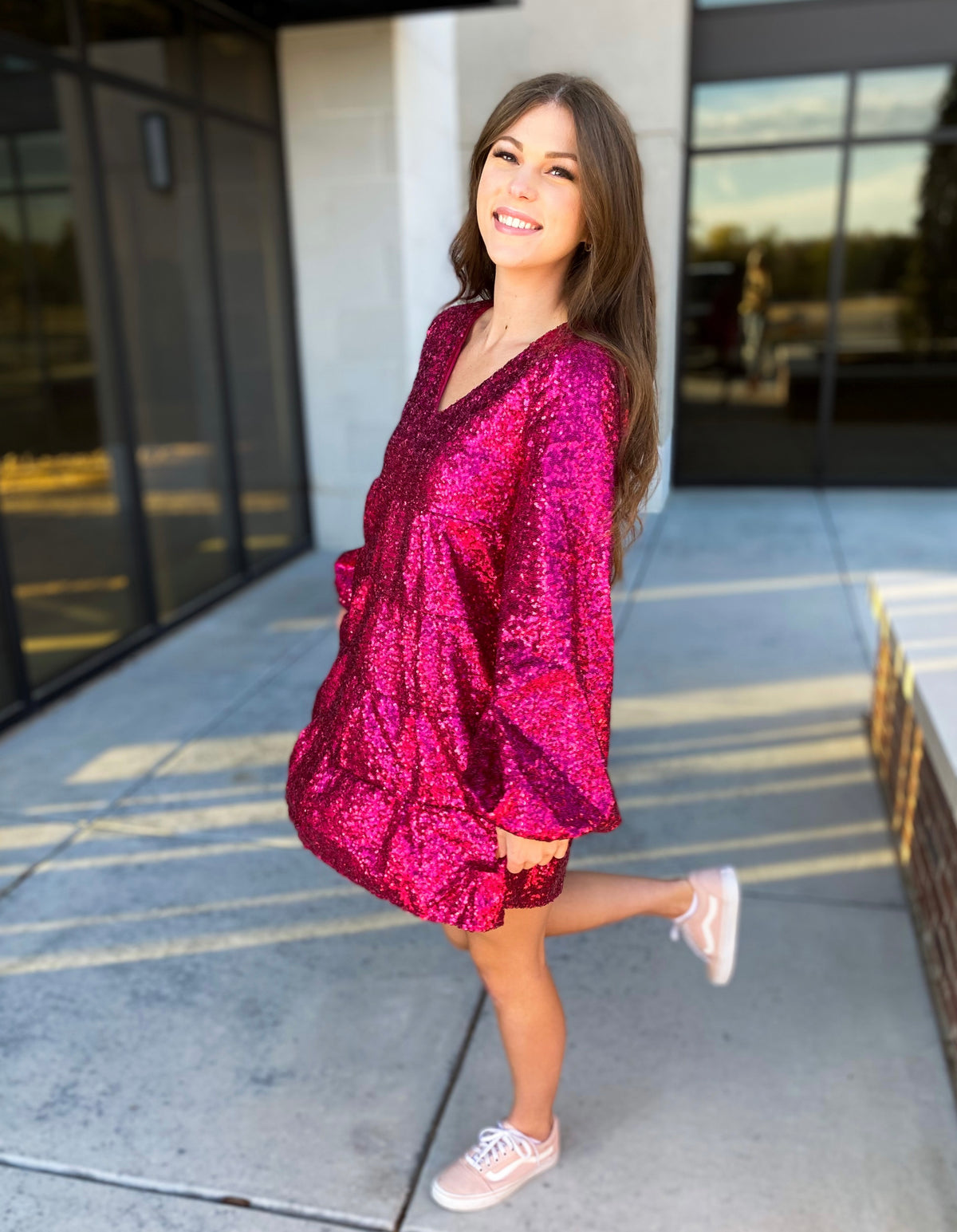 Such a Joy sequin Balloon Sleeve Dress