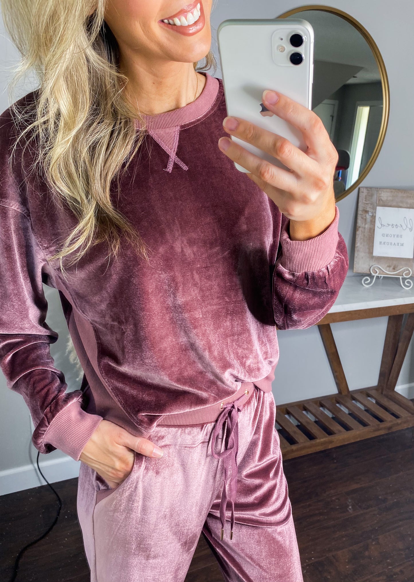 Bevie Velvet Pullover