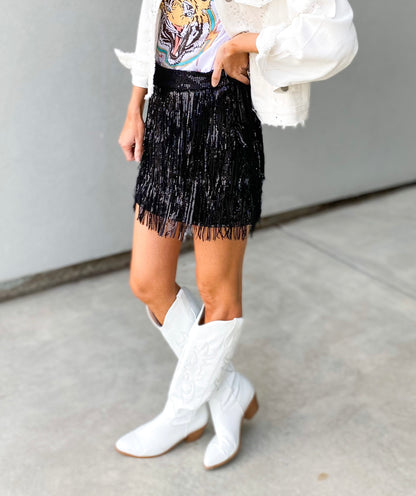Huxley Fringe Sequin Skirt