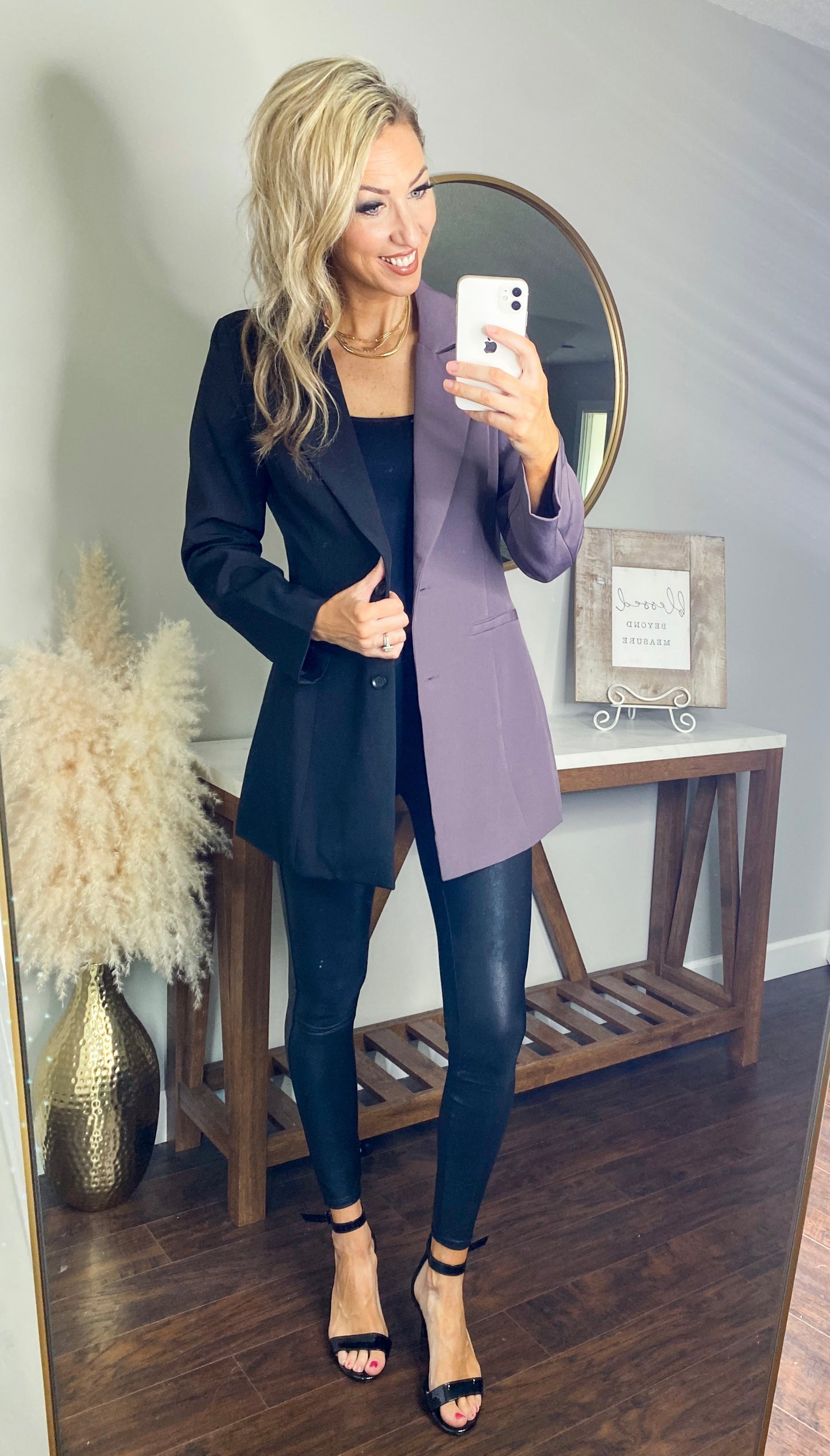 This or That Color Block Blazer