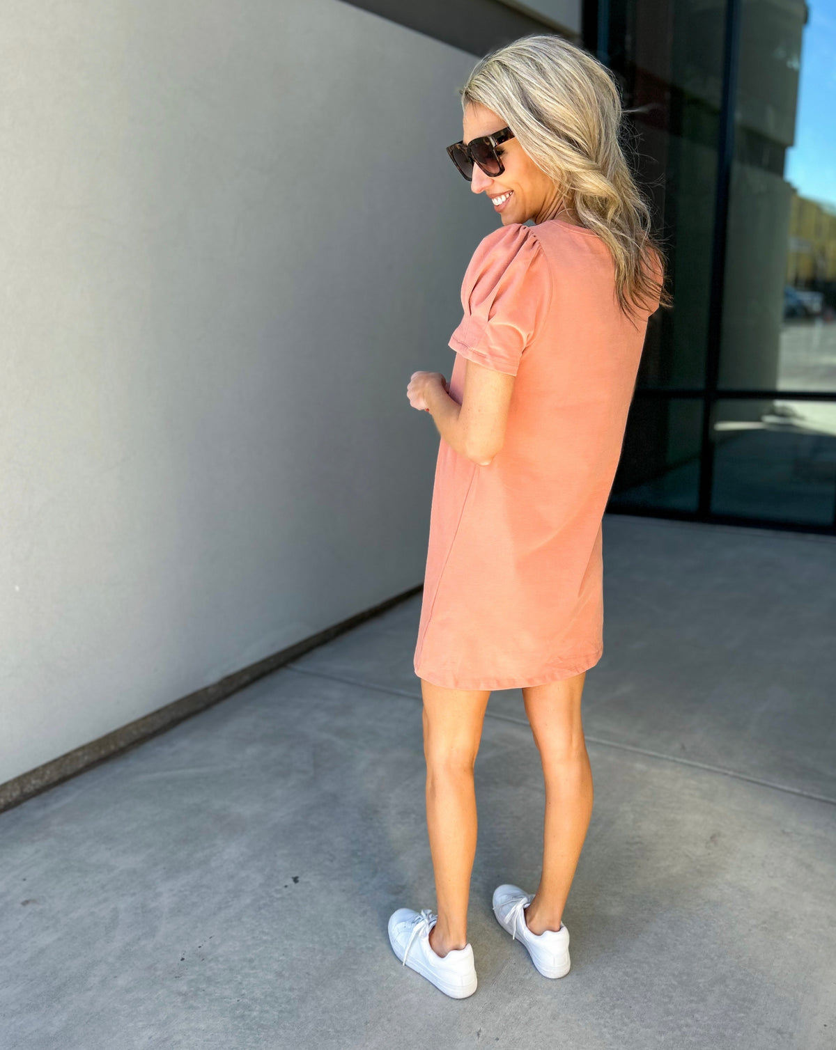 Lorenza Puff Sleeve T-Shirt Dress