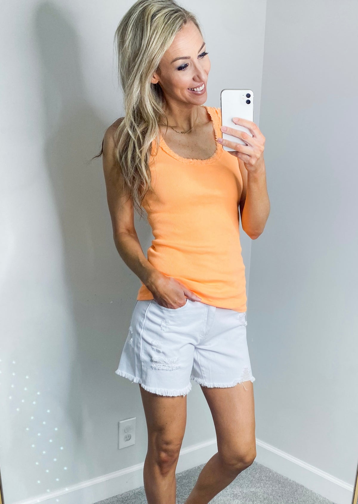 Maci Ribbed Tank (Neon Orange)