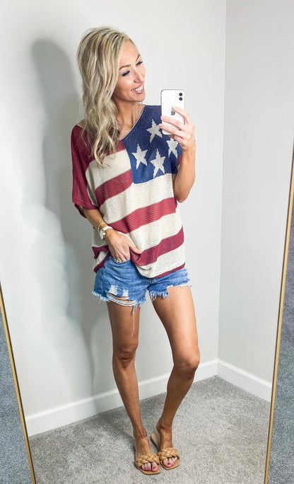 Flag Cover Up Lightweight Sweater