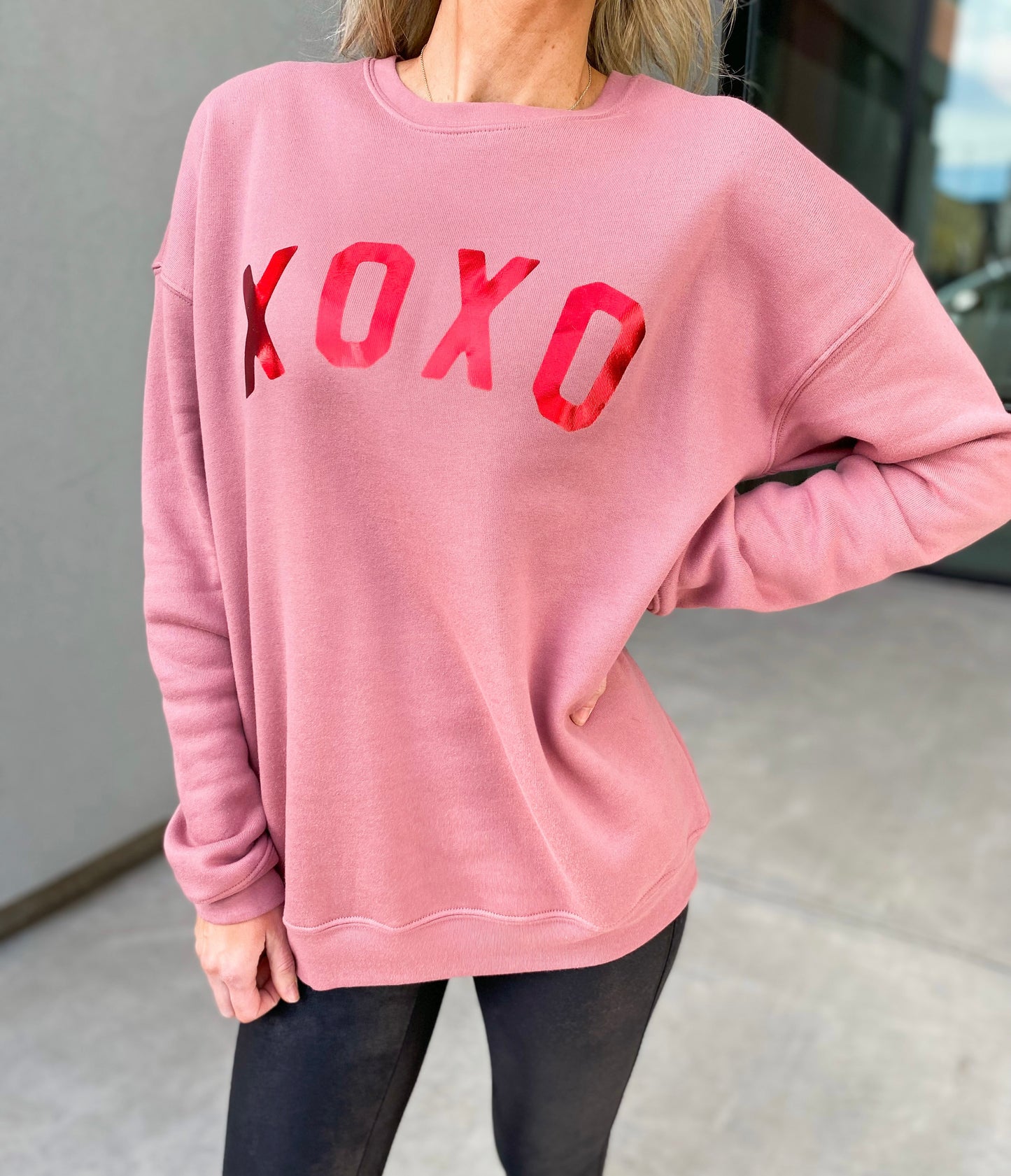 XOXO Red Foil Sweatshirt