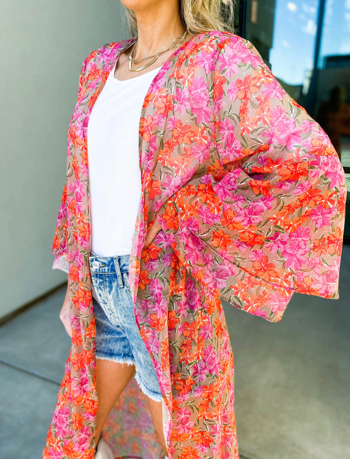 June in Bloom Floral Kimono