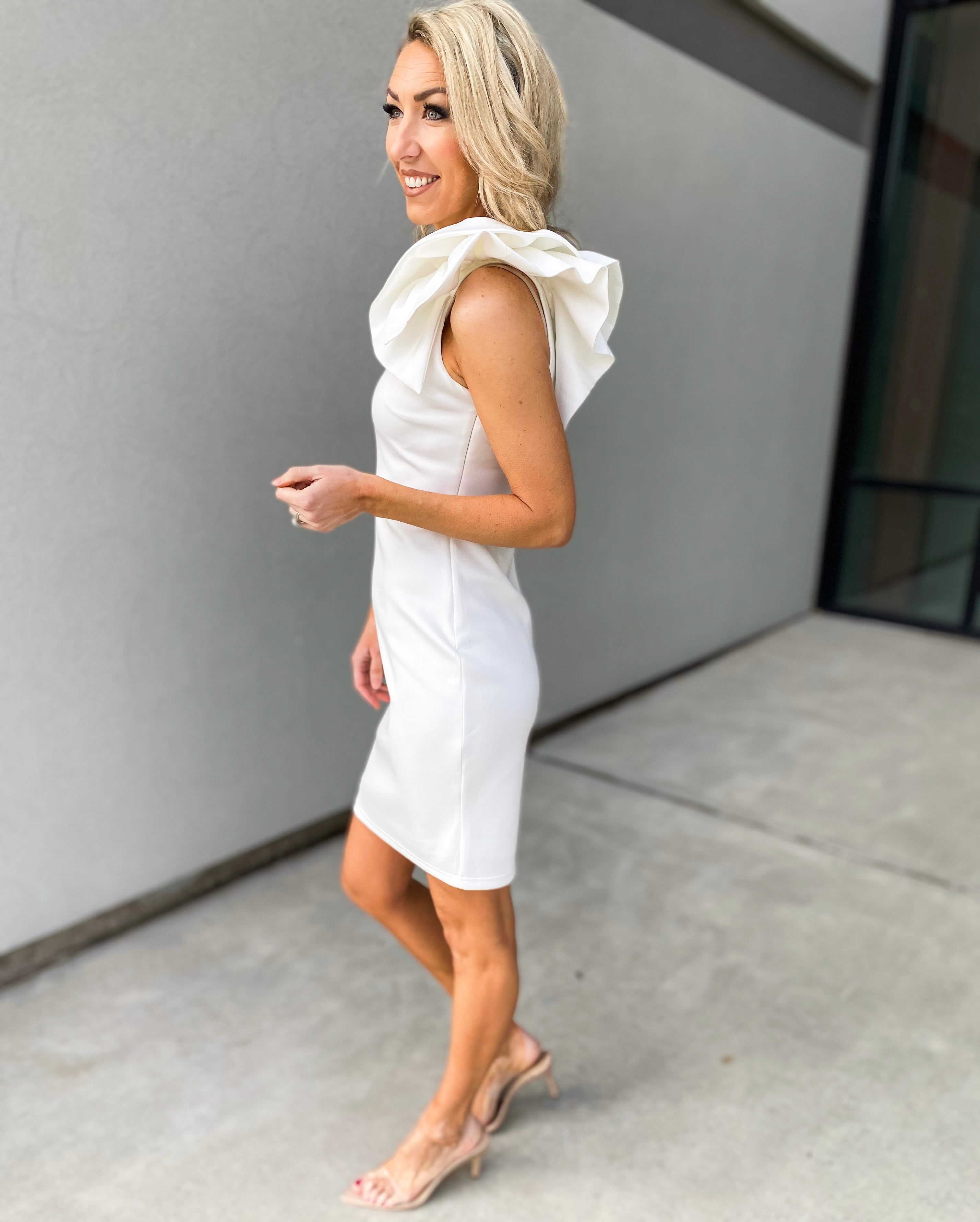 Jolene One Shoulder Ruffle Dress Nova Lee Boutique